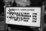 Vandals deface Student Association event board