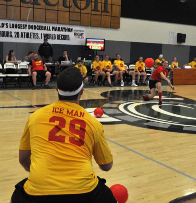 Athletes dodge balls for good cause