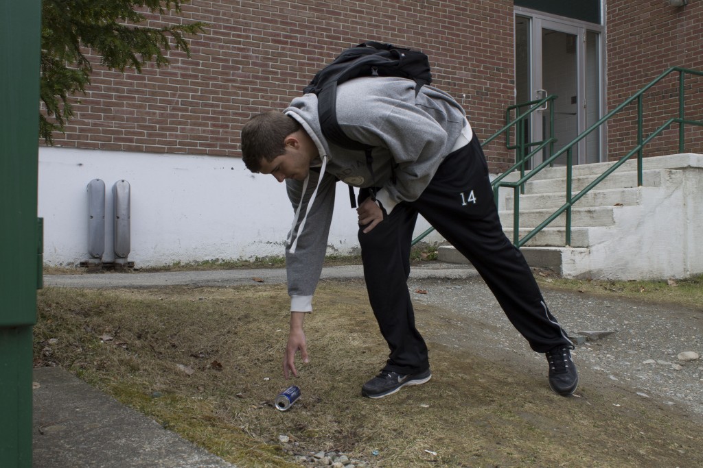 Student compelled to clean up campus