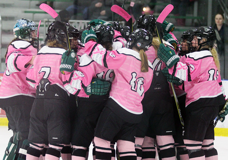 Spartans win 2-1 in annual ‘Pink the Rink’ game
