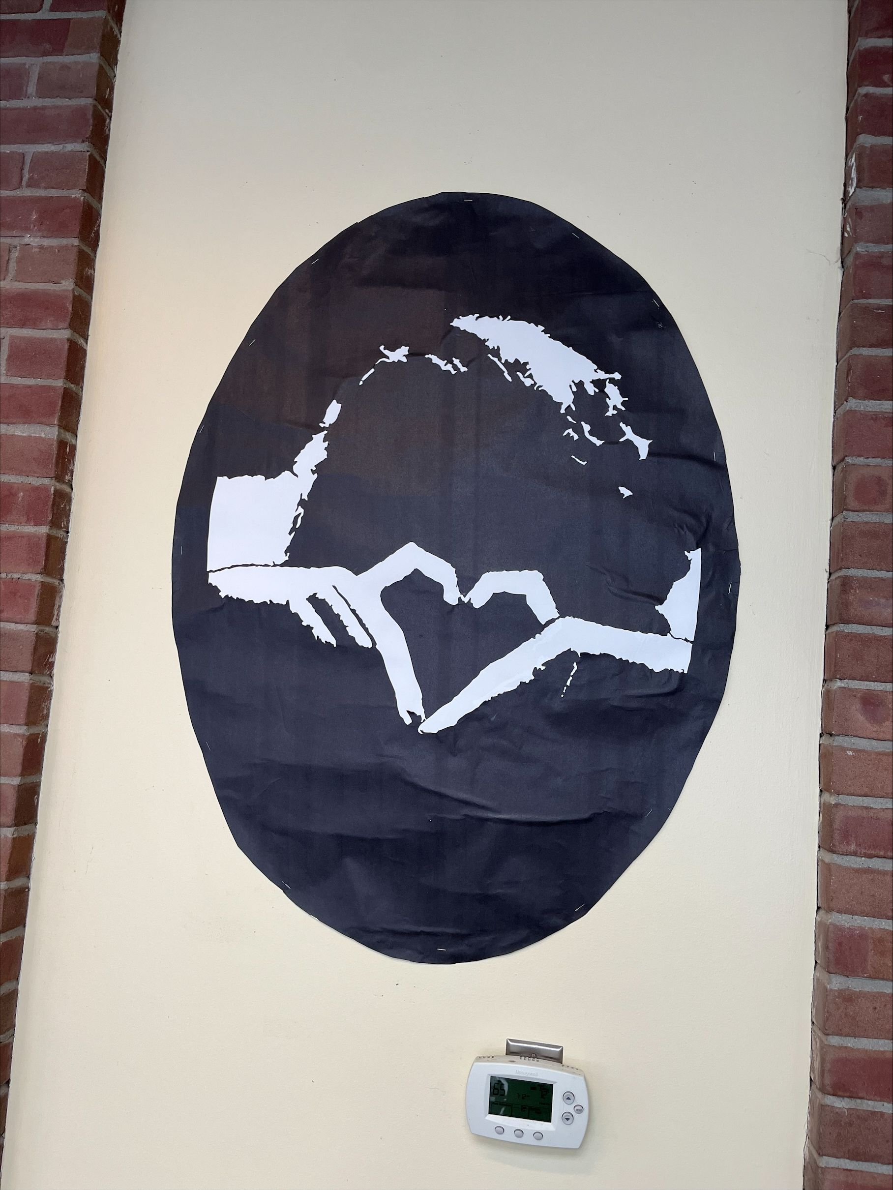 Silhouette art on campus inspired by selfies