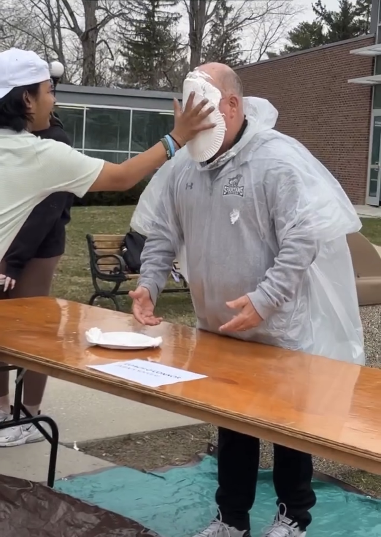 Coaches take pies for Special Olympics